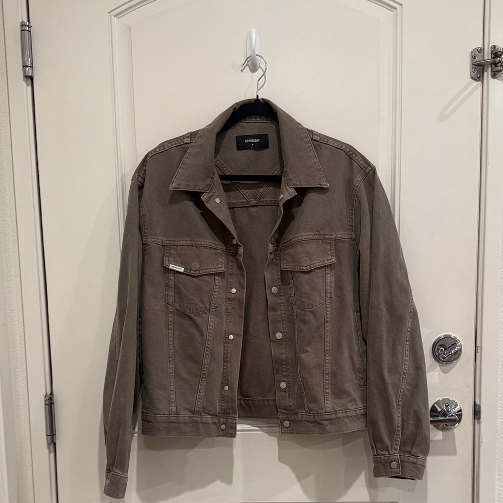 Represent Men's Tan Brown Denim Jacket Size M